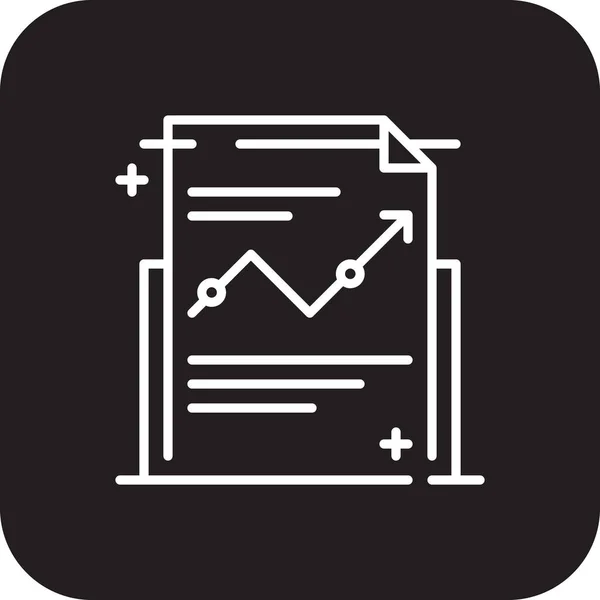 Report Business Office Icon Black Filled Line Style Dokument Data — Stockový vektor