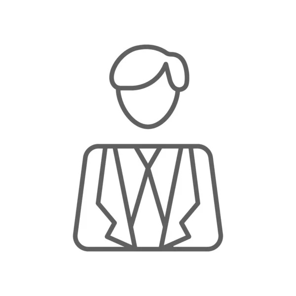 Бізнесмен Бізнес Офісна Ікона Чорним Контуром Люди Менеджер Людина Людина — стоковий вектор