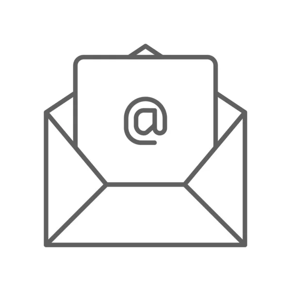 Mail Business Icône Bureau Avec Style Contour Noir Communication Message — Image vectorielle