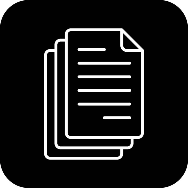 Papier Business Icône Bureau Avec Style Ligne Rempli Noir Document — Image vectorielle