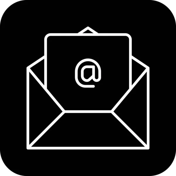 Mail Business Icône Bureau Avec Style Ligne Rempli Noir Communication — Image vectorielle