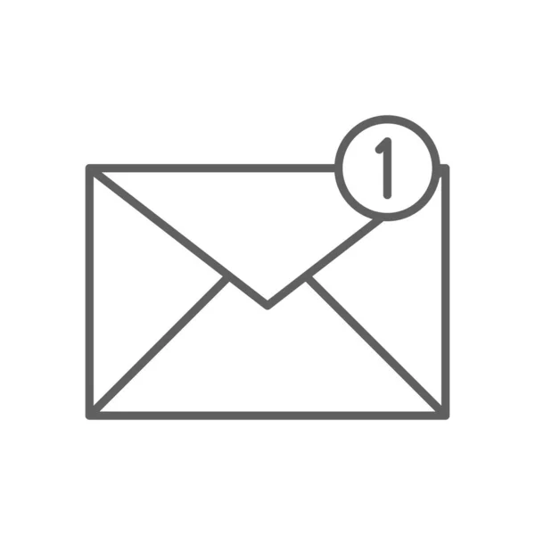 Mail Business Icône Bureau Avec Style Contour Noir Communication Message — Image vectorielle