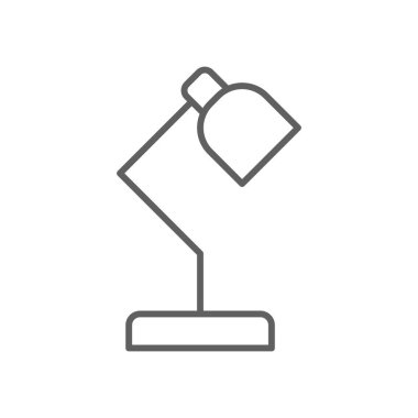 Masa Lambası İşletmeleri ve ofis simgesi. Işık, ampul, ampul, elektrik, yenilik, yaratıcı, güç. Vektör illüstrasyonu