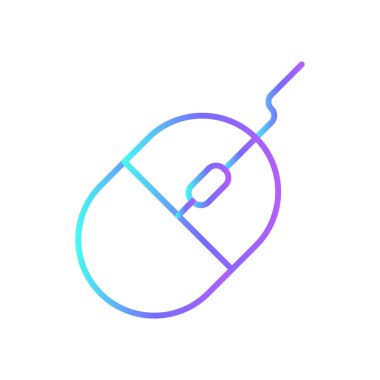 Mouse Business ve ofis ikonu mavi duotone tarzında. İnternet, klik, işaret, imleç, işaret, yön, dokunuş. Vektör illüstrasyonu