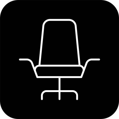 Ofis Sandalyesi İşletmeleri ve ofis simgesi siyah çizgili. Mobilya, koltuk, iç mekan, modern masa, rahatlama, rahatlama. Vektör illüstrasyonu