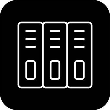 Dosya Dizini İş ve ofis simgesi siyah doldurulmuş satır biçiminde. belge, kağıt, arşiv, sayfa, veri, depolama, doktor. Vektör illüstrasyonu