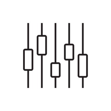 Siyah hatlı eski Finans simgesi. Hisse, ticaret, pazar, büyüme, analiz, diyagram, istatistik. Vektör illüstrasyonu