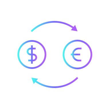 Ticaret ve ofis ikonu mavi duoton tarzında. Hisse, para, büyüme, analitik, analiz, kâr, grafik. Vektör illüstrasyonu