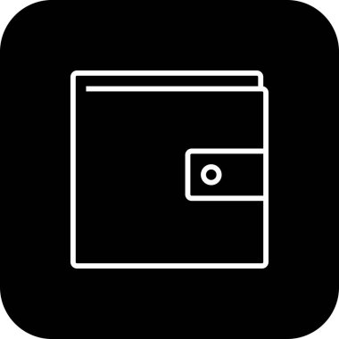 Cüzdan İşletme ve Ofis simgesi, siyah çizgili. Ödeme, nakit, dolar, kart, kredi kartı, ödeme, kasa. Vektör illüstrasyonu