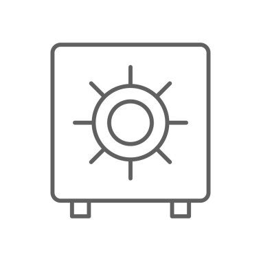 Tasarruf para finans simgesi siyah ana hatlı. Dolar, nakit, banka, yatırım, tasarruf, hesap, ekonomi. Vektör illüstrasyonu