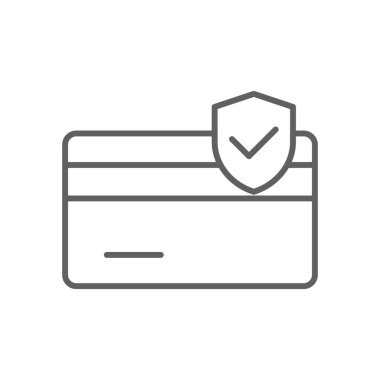 Ödeme Finans simgesi ve siyah taslak tarzı. Para, banka, dolar, kredi, cüzdan, kart, ATM. Vektör illüstrasyonu