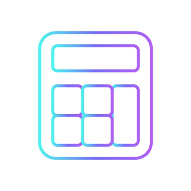 Mavi duotone tarzında hesap makinesi ikonu. Para, muhasebe, hesaplama, ekonomi, düğme, teknoloji, matematik. Vektör illüstrasyonu
