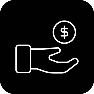 Siyah çizgili fon finans simgesi. Yatırım, kredi, gelir, büyüme, kar, ödeme, depozito. Vektör illüstrasyonu