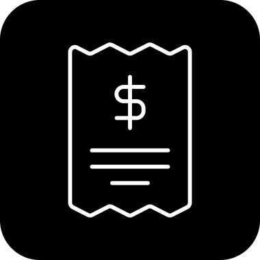 Siyah çizgili Fatura Finans simgesi. Kağıt, ödeme, belge, makbuz, vergi, fatura, rapor. Vektör illüstrasyonu