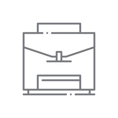 Siyah taslak biçimli evrak çantası finans simgesi. Ofis, çanta, portföy, bavul, evrak, özet. Vektör illüstrasyonu