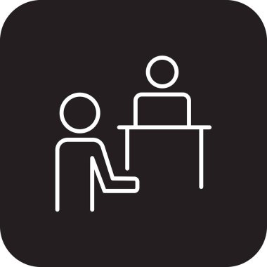 Danışmanlık sektörü simgesi, siyah doldurulmuş çizgi tarzı. hizmet, danışmanlık, strateji, planlama, iletişim, destek, yönetim. Vektör illüstrasyonu