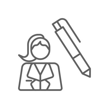 Siyahi taslak tarzlı iş adamları ikonu. Hizmet, destek, kişi, bağlantı, insanlar, ofis, yardım. Vektör illüstrasyonu