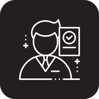 Aday İş Adamları simgesi siyah çizgili. İnsan, iş, kariyer, arama, adam alma, çalışan, kişi. Vektör illüstrasyonu