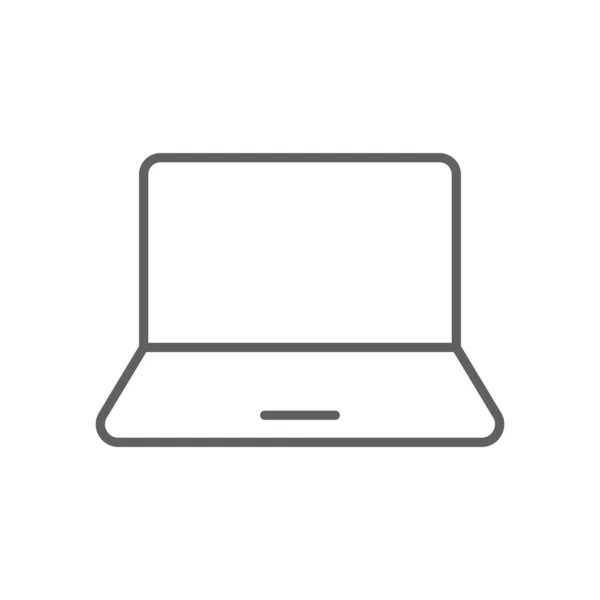Laptop Icono Negocio Oficina Con Estilo Contorno Negro Ordenador Dispositivo — Vector de stock