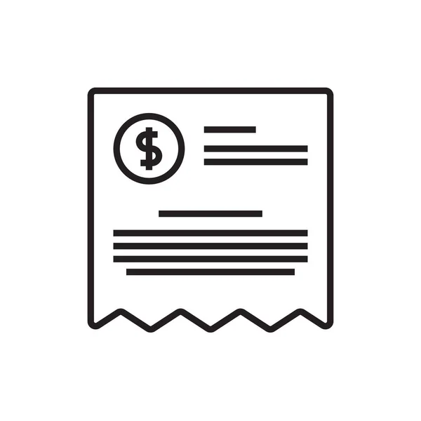 Bill Finance Icon Black Outline Style Money Document Receipt Pay — Stock Vector