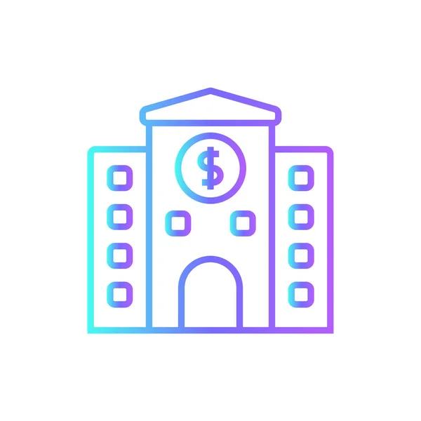 Ikona Bank Business Office Modrým Duotonem Bankovnictví Dolar Budova Sociální — Stockový vektor