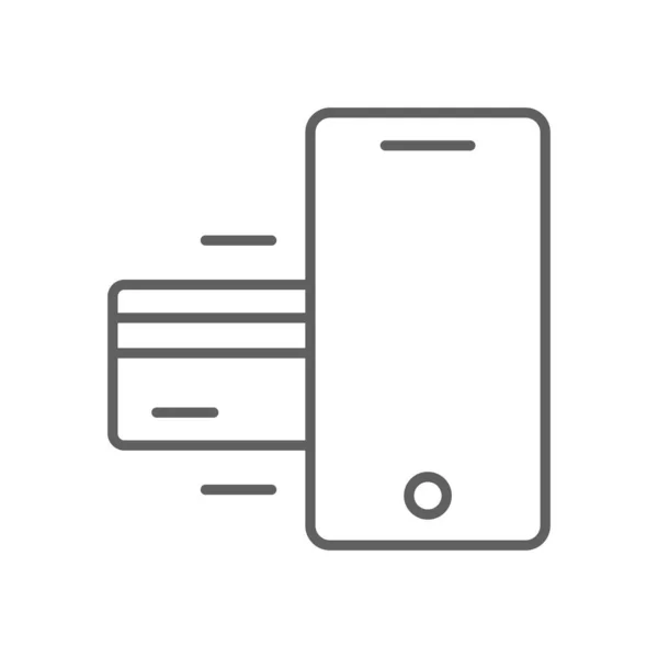 Paiement Mobile Icône Finance Avec Contour Noir Crédit Téléphone Payer — Image vectorielle