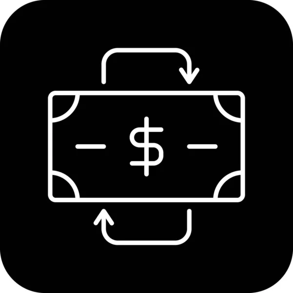 Icône Money Flow Finance Avec Style Ligne Rempli Noir Business — Image vectorielle