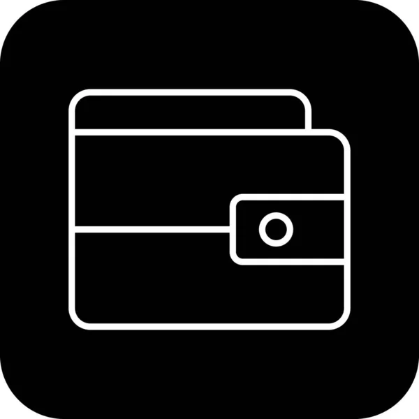 Wallet Finance Icoon Met Zwart Gevulde Lijn Stijl Geld Betaling — Stockvector
