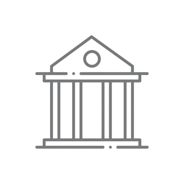 Фінансова Ікона Банку Чорним Контуром Офіс Міська Архітектура Будівництво Уряд — стоковий вектор