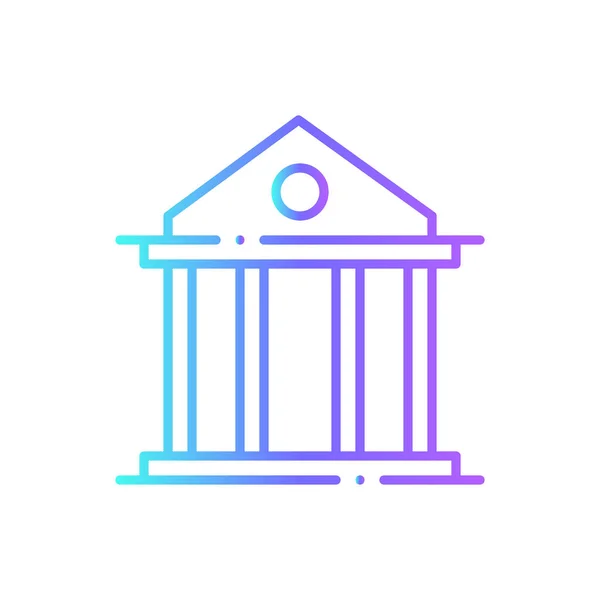 Bank Building Finance Icône Avec Style Bleu Duotone Bureau Urbain — Image vectorielle