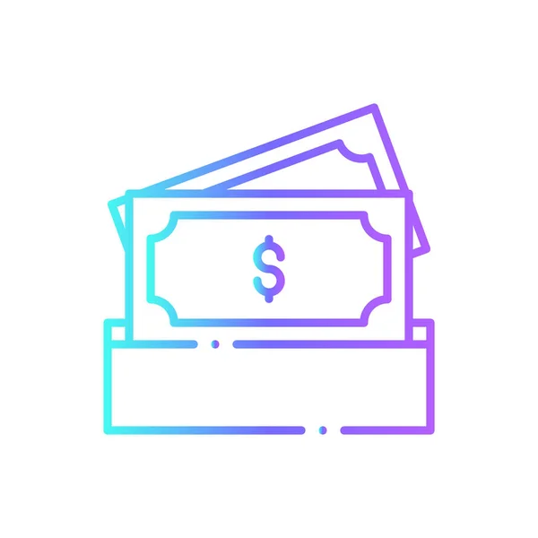 Money Finance Icon Blue Duotone Style Cash Payment Dollar Savings — Stock Vector