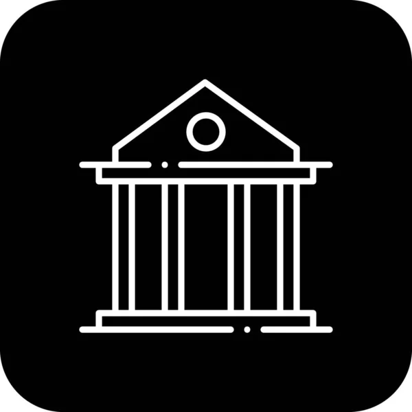 Ікона Bank Building Finance Чорним Рядком Офіс Міська Архітектура Будівництво — стоковий вектор