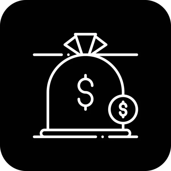 Enregistrer Icône Finance Avec Style Ligne Rempli Noir Argent Paiement — Image vectorielle