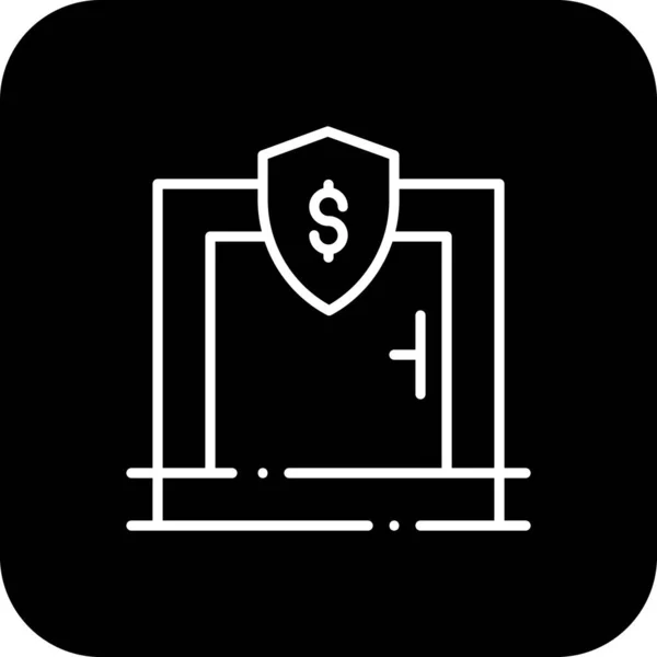 Safe Finance Icon Black Filled Line Style Protection Shield Protect — Stock Vector