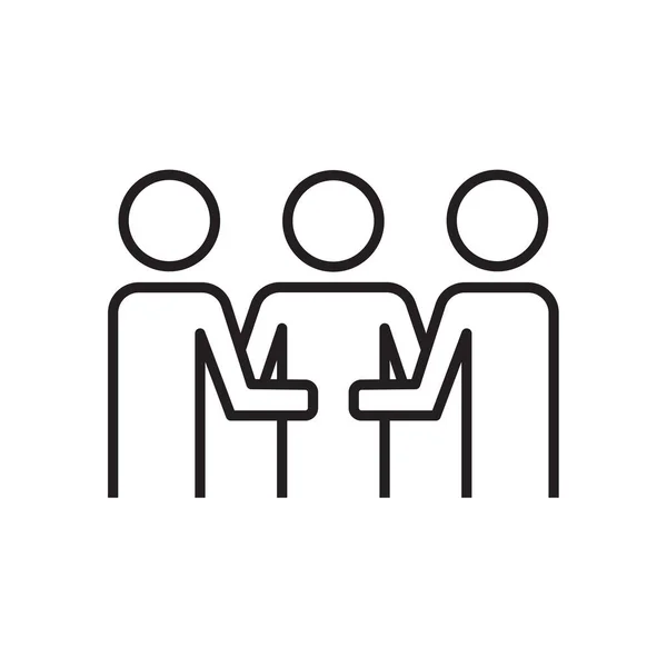 Робоча Група Ділові Люди Значок Чорним Контуром Стилю Команда Партнерство — стоковий вектор