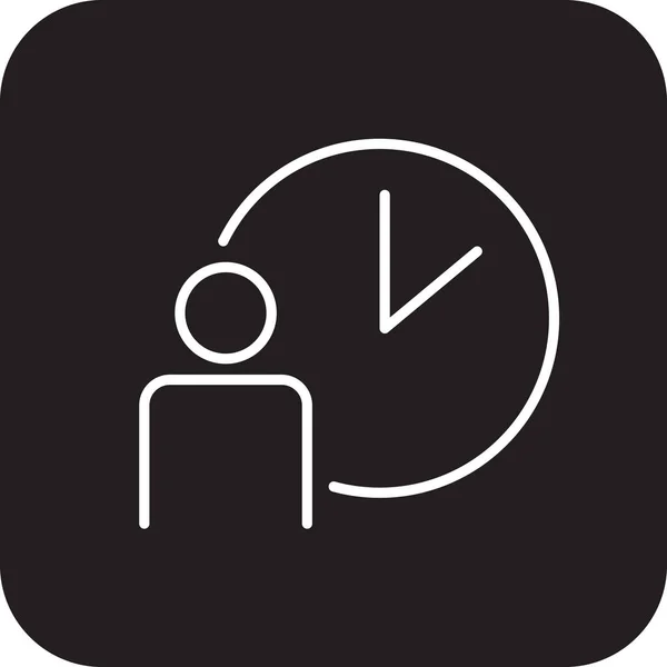 Иконка Person Hour Business Людей Черным Заполненным Стилем Линии Люди — стоковый вектор
