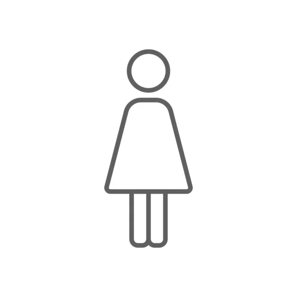 Unternehmerinnen Ikone Mit Schwarzem Outline Stil Weiblich Person Human Avatar — Stockvektor