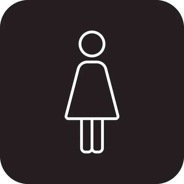 ブラックフルラインスタイルの女性ビジネスの人々のアイコン アバター ユーザー ベクターイラスト — ストックベクタ