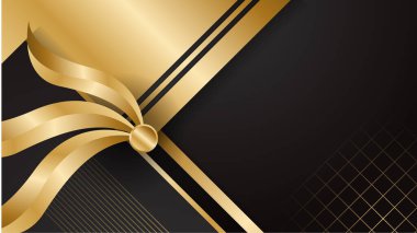 Soyut siyah ve altın renkli lüks arka plan