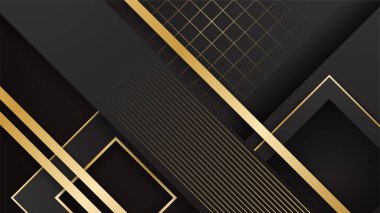 Soyut siyah ve altın renkli lüks arka plan