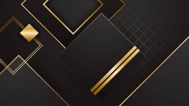 Soyut siyah ve altın renkli lüks arka plan