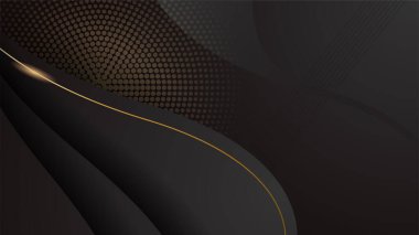 Soyut siyah ve altın renkli lüks arka plan