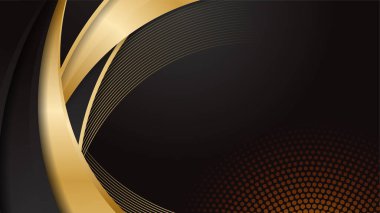 Soyut siyah ve altın renkli lüks arka plan