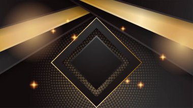 Soyut siyah ve altın renkli lüks arka plan