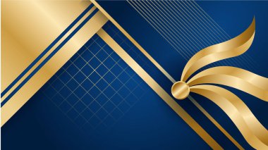 Soyut lüks mavi ve altın arkaplan. Sunum tasarımı, el ilanı, sosyal medya kapağı, web pankartı, teknoloji afişi için modern modaya uygun taze renge sahip soyut bir arkaplan