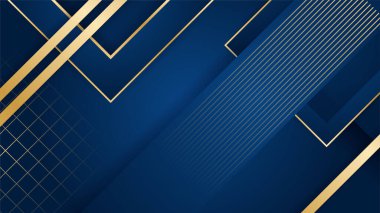 Soyut lüks mavi ve altın arkaplan. Sunum tasarımı, el ilanı, sosyal medya kapağı, web pankartı, teknoloji afişi için modern modaya uygun taze renge sahip soyut bir arkaplan