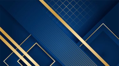 Soyut lüks mavi ve altın arkaplan. Sunum tasarımı, el ilanı, sosyal medya kapağı, web pankartı, teknoloji afişi için modern modaya uygun taze renge sahip soyut bir arkaplan