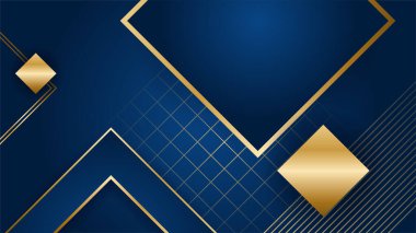 Soyut lüks mavi ve altın arkaplan. Sunum tasarımı, el ilanı, sosyal medya kapağı, web pankartı, teknoloji afişi için modern modaya uygun taze renge sahip soyut bir arkaplan