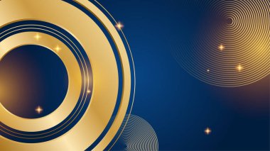 Soyut lüks mavi ve altın arkaplan. Sunum tasarımı, el ilanı, sosyal medya kapağı, web pankartı, teknoloji afişi için modern modaya uygun taze renge sahip soyut bir arkaplan
