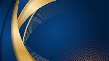 Soyut lüks mavi ve altın arkaplan. Sunum tasarımı, el ilanı, sosyal medya kapağı, web pankartı, teknoloji afişi için modern modaya uygun taze renge sahip soyut bir arkaplan